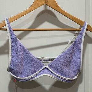 Free People Lavender Bikini Top with White Piping